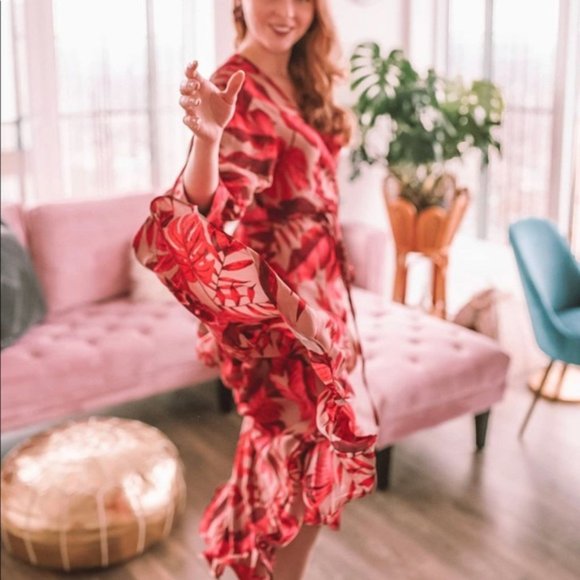 NWT JOHANNA ORTIZ x H&M Crêped Wrap-front Dress - Picture 7 of 8